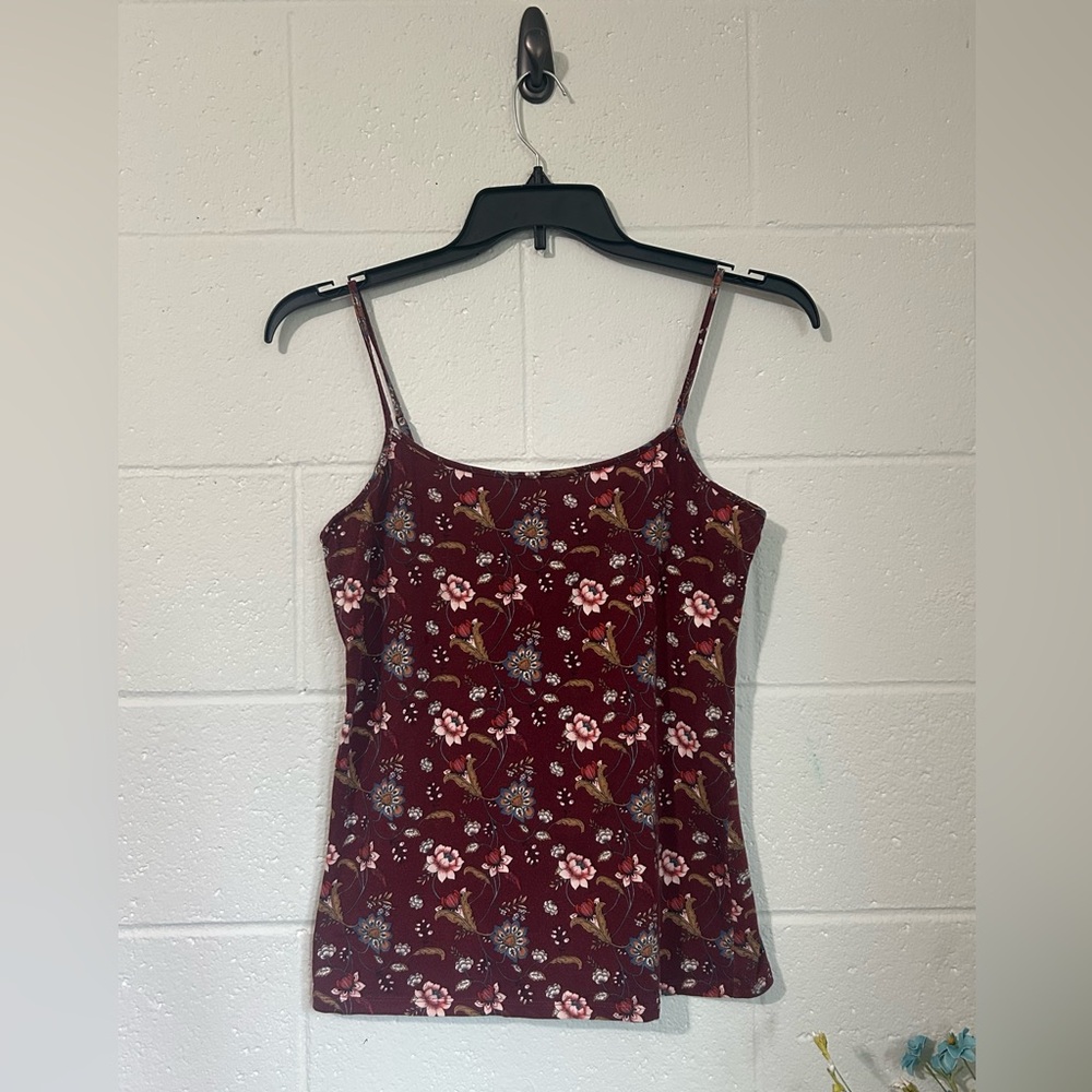LOFT Floral Red Camisole Top
